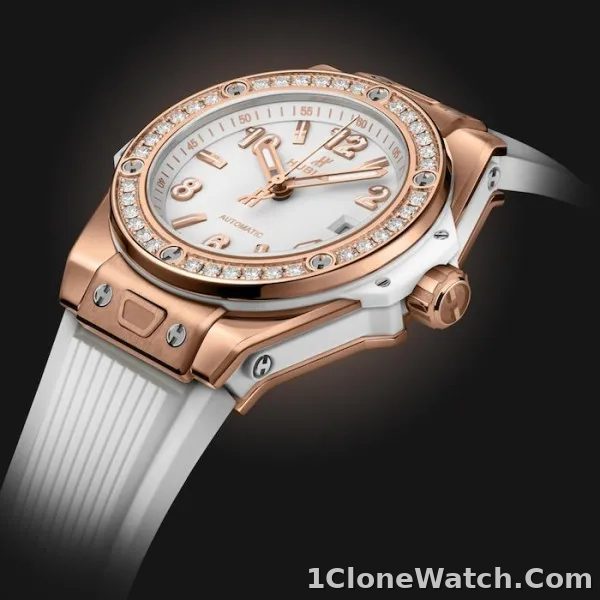 Hublot Big Bang Women Automatic White Rubber Watch 485.OE.2080.RW.1204 - detail