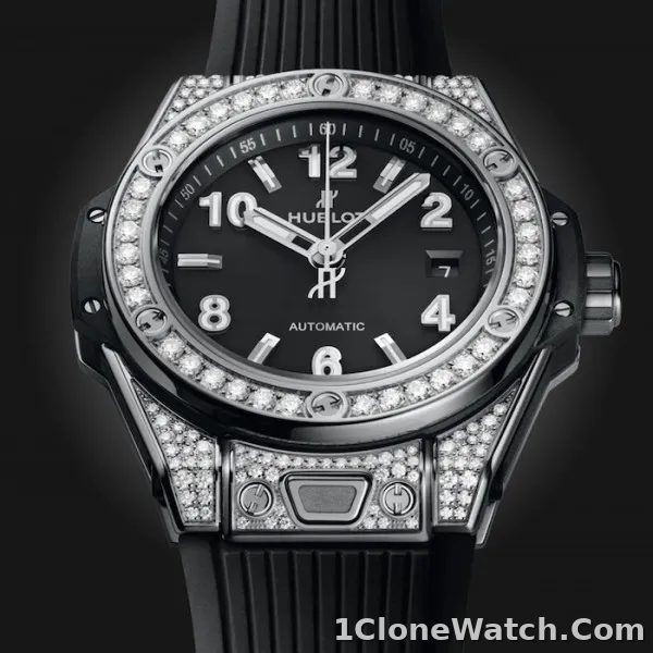 Hublot Big Bang Women Automatic Black Rubber Watch 485.SX.1170.RX.1604 - detail