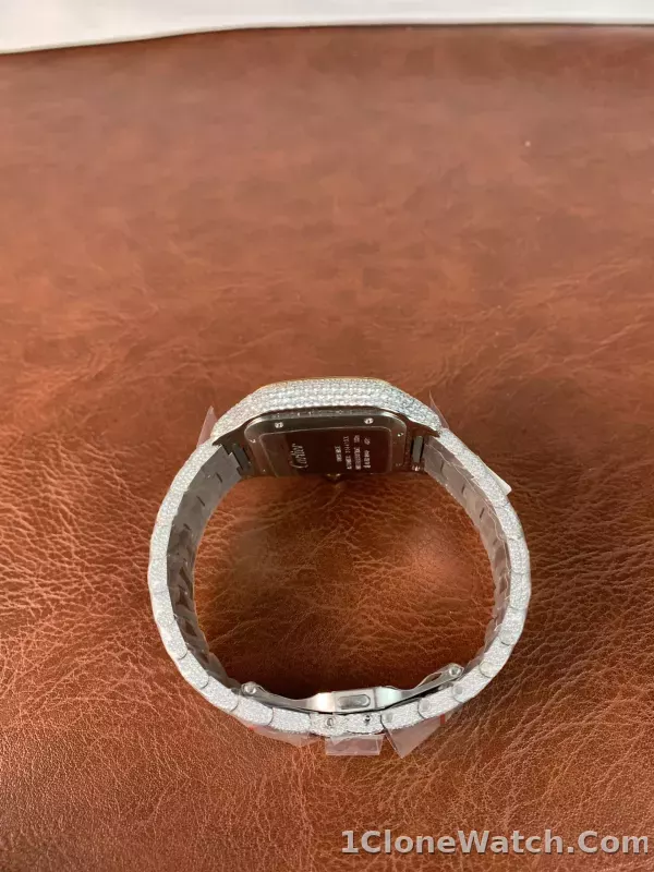 Cartier Santos WSSA0009 CZ stones two tone - detail