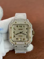 Cartier Santos WSSA0009 CZ stones two tone - view 1