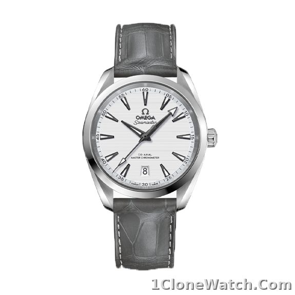 Omega Aquaterra Men Automatic Silver Alligator Watch O22013382002001
