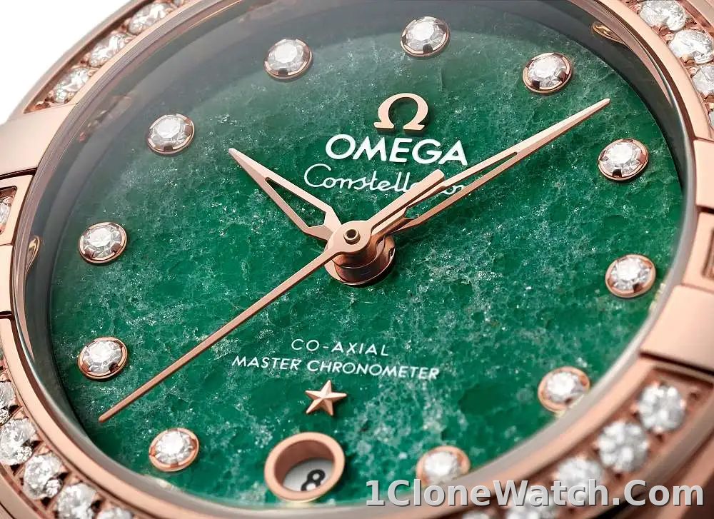 Omega Constellation Women Automatic Green Leather Watch O13128292099001 - detail