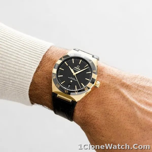 Omega Constellation Men Automatic Black Leather Watch O13163412101001 - detail
