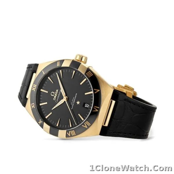 Omega Constellation Men Automatic Black Leather Watch O13163412101001 - detail