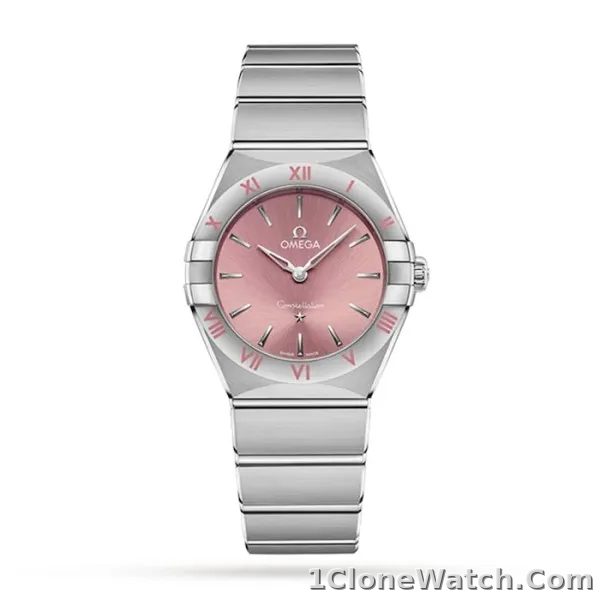 Omega Constellation Women Quartz Pink Stainless Steel Watch O13110286011001