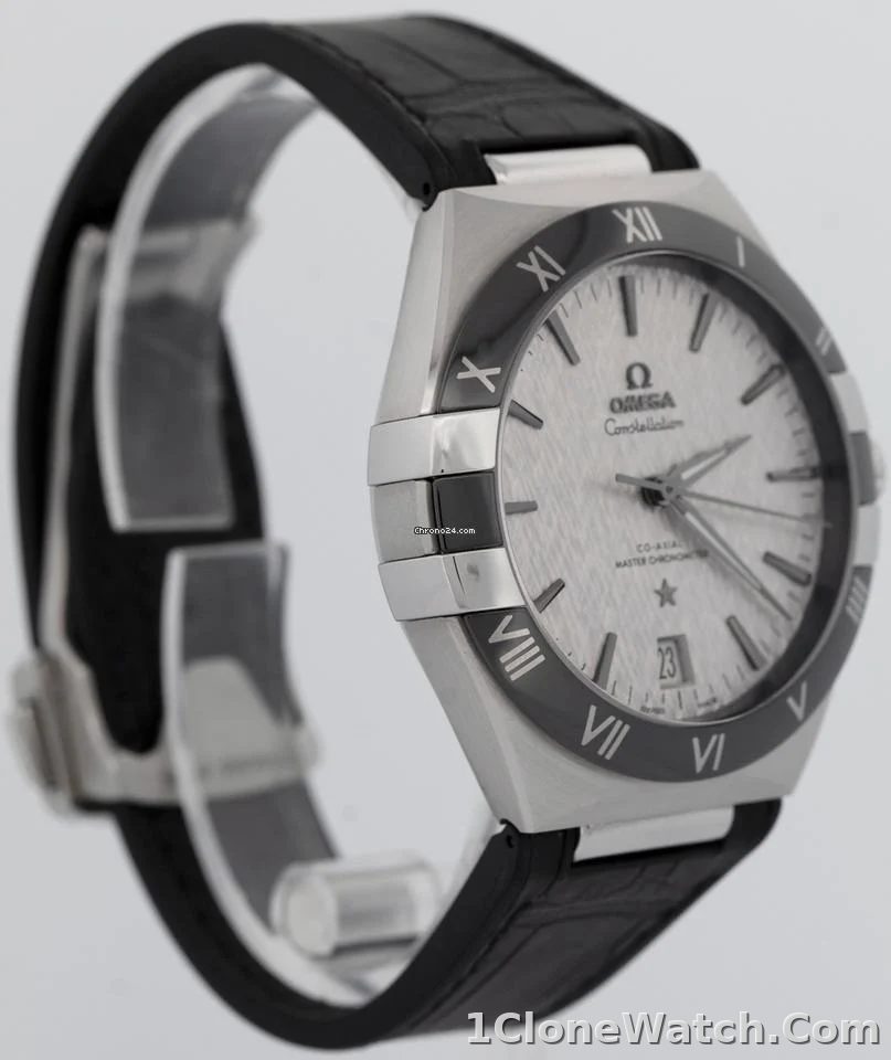 Omega Constellation Men Automatic Grey Rubber Watch O13112412106001 - detail
