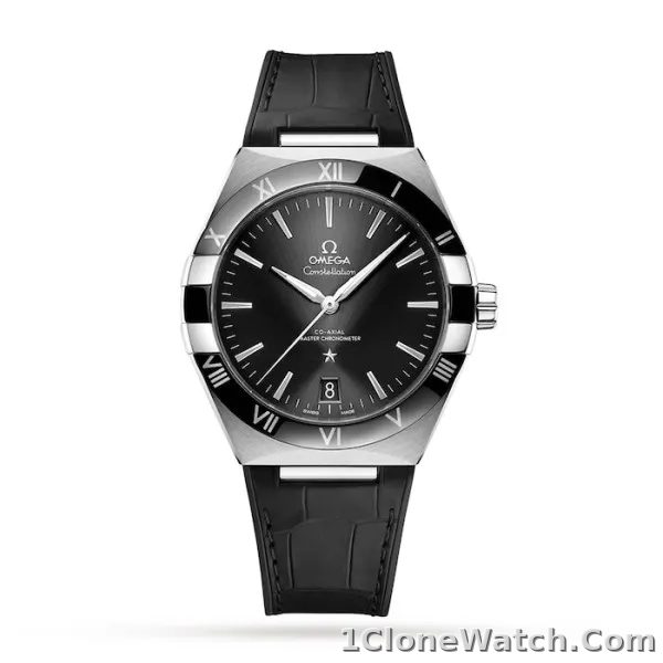 Omega Constellation Men Automatic Black Leather Watch O13133412101001