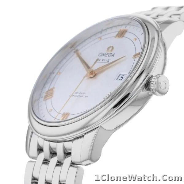 Omega De Ville Men Automatic Mother of Pearl Stainless Steel Watch O42410402002004 - detail