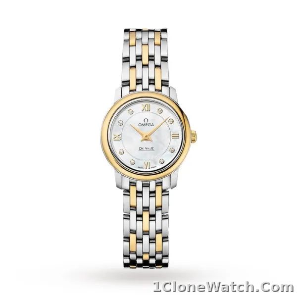 Omega De Ville Women Quartz Mother of Pearl 18ct Yellow Gold Watch O42420246055001