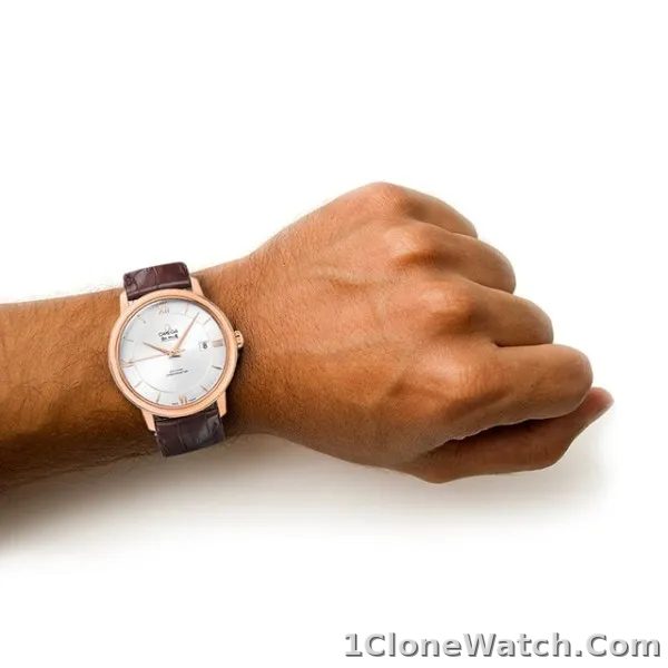 Omega De Ville Men Automatic Silver Leather Watch O42453402002001 - detail