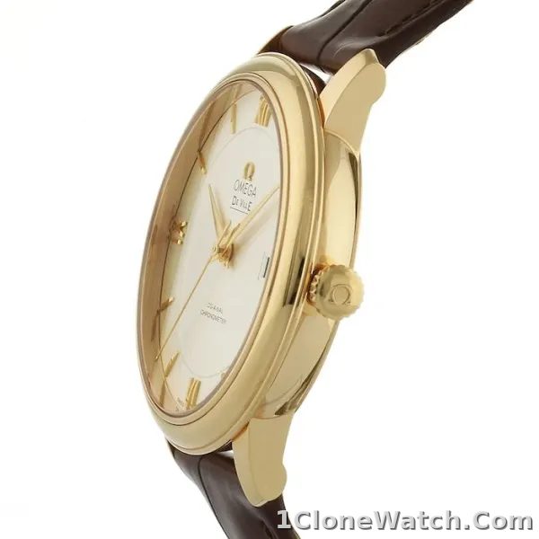 Omega De Ville Men Automatic Silver Leather Watch O42453402002001 - detail