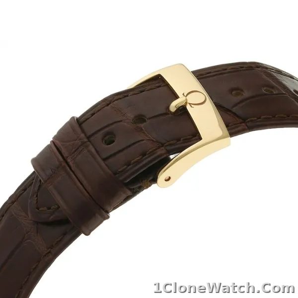 Omega De Ville Men Automatic Silver Leather Watch O42453402002001 - detail
