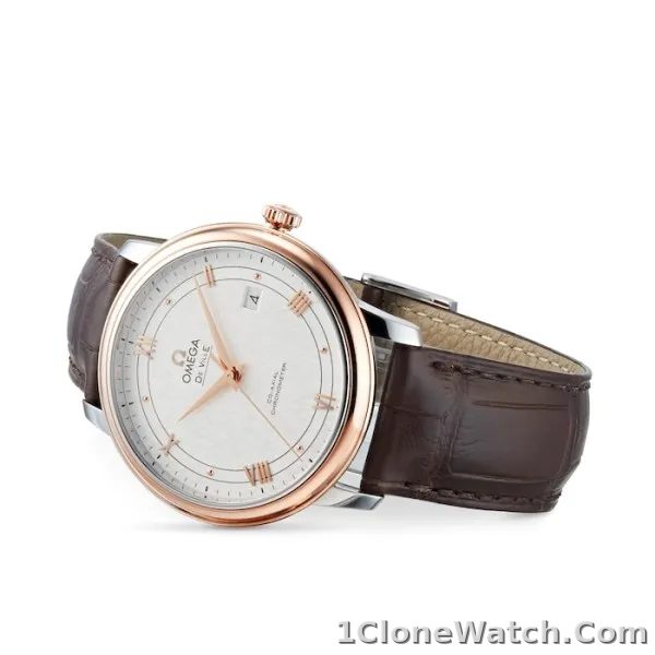 Omega De Ville Men Automatic Mother of Pearl Leather Watch O42423402002002 - detail
