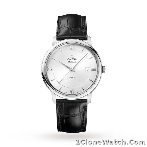 Omega De Ville Men Automatic Silver Leather Watch O42413402002001