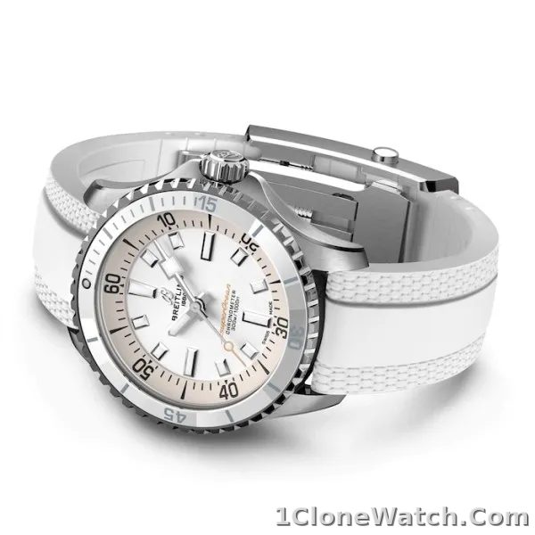 Breitling Superocean Unisex Automatic White Rubber Watch A17377211A1S1 - detail