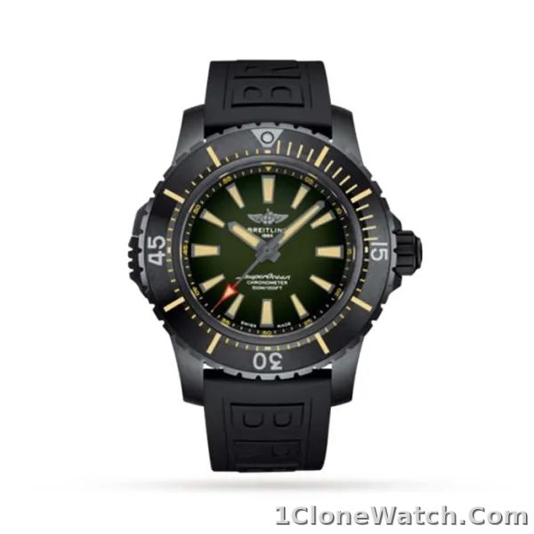 Breitling Superocean Men Automatic Green Rubber Watch V17369241L1S1