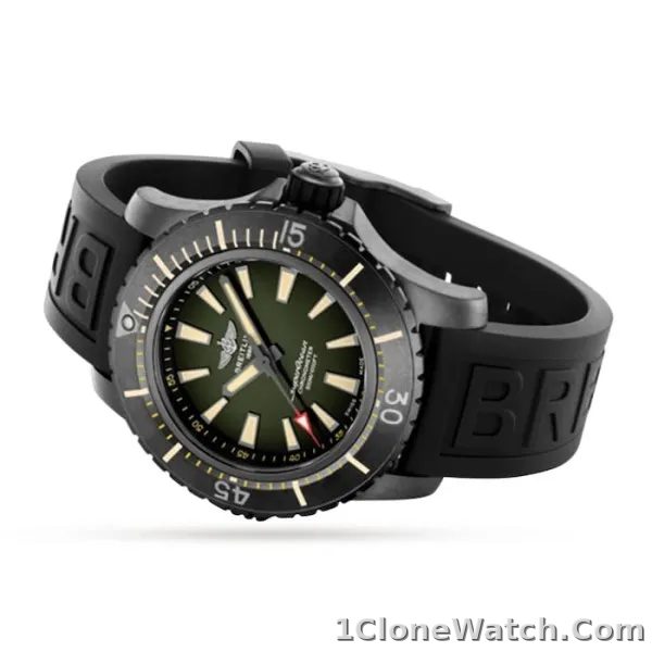 Breitling Superocean Men Automatic Green Rubber Watch V17369241L1S1 - detail