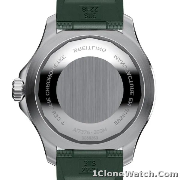 Breitling Superocean Men Automatic Green Rubber Watch A17376A31L1S1 - detail