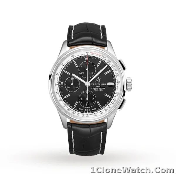 Breitling Premier Men Automatic Black Crocodile Watch A13315351B1P1