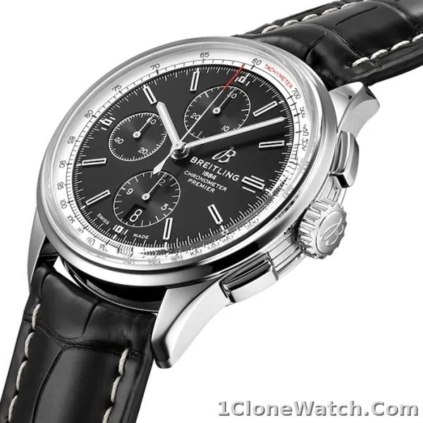 Breitling Premier Men Automatic Black Crocodile Watch A13315351B1P1 - detail
