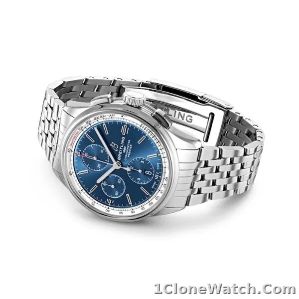 Breitling Premier Men Automatic Blue Stainless Steel Watch A13315351C1A1 - detail