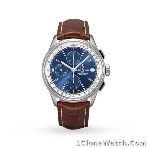 Breitling Premier Men Automatic Blue Crocodile Watch A13315351C1P1