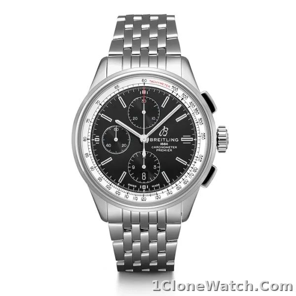 Breitling Premier Men Automatic Black Stainless Steel Watch A13315351B1A1