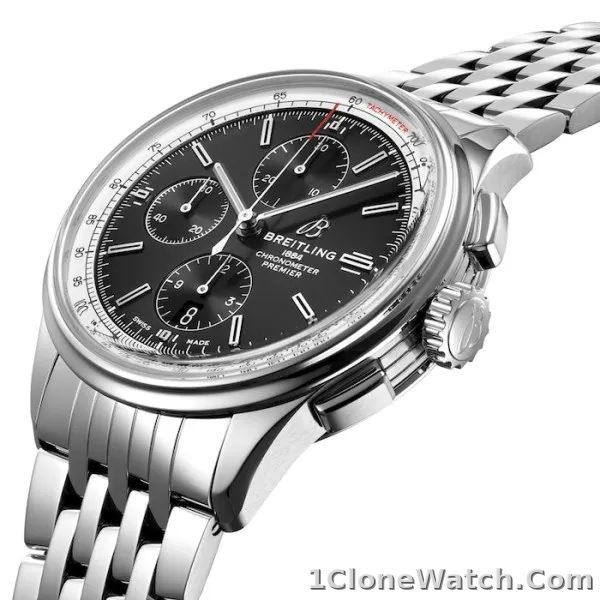 Breitling Premier Men Automatic Black Stainless Steel Watch A13315351B1A1 - detail