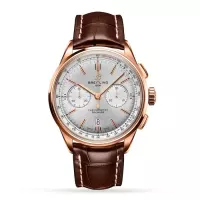 Breitling Premier Men Automatic Silver Alligator Watch RB0118371G1P1 - view 1