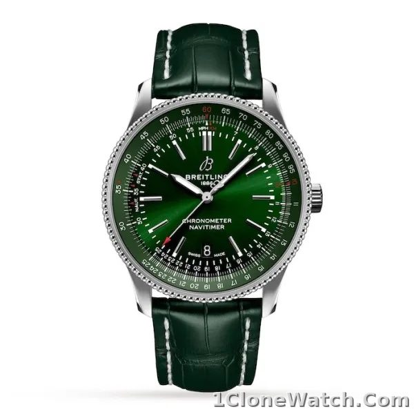 Breitling Navitimer Men Automatic Green Alligator Watch A17326361L1P2