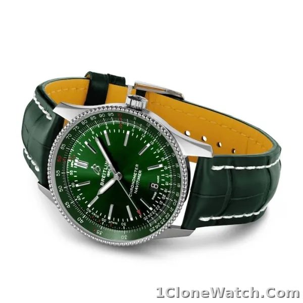 Breitling Navitimer Men Automatic Green Alligator Watch A17326361L1P2 - detail