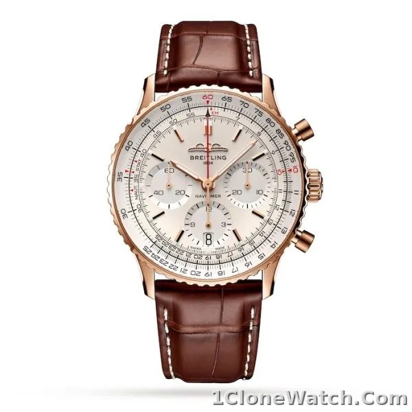 Breitling Navitimer Men Automatic Silver Alligator Watch RB0139211G1P1
