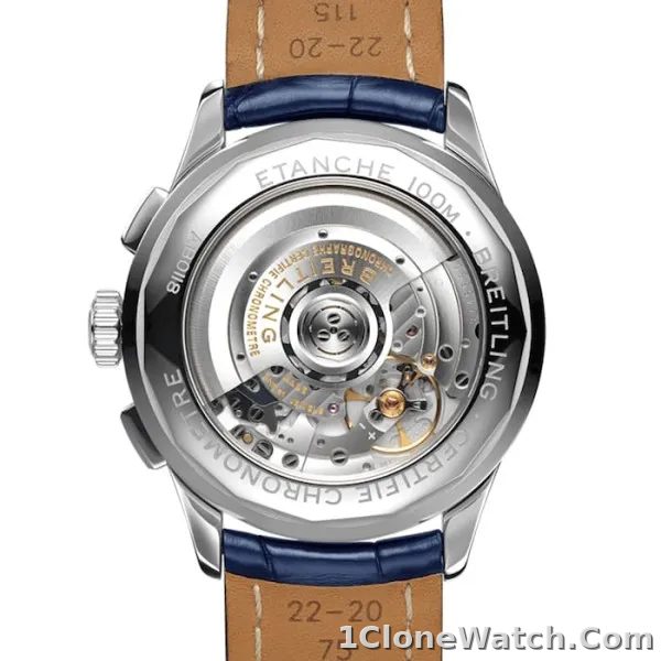 Breitling Premier Men Automatic Blue Crocodile Watch AB0118A61C1P1 - detail