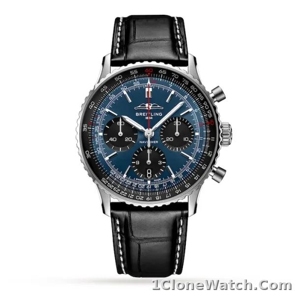 Breitling Navitimer Men Automatic Blue Alligator Watch AB0139241C1P1