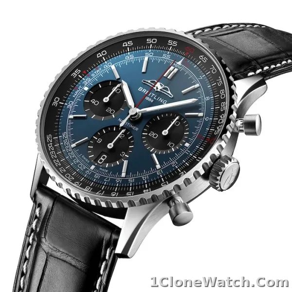 Breitling Navitimer Men Automatic Blue Alligator Watch AB0139241C1P1 - detail