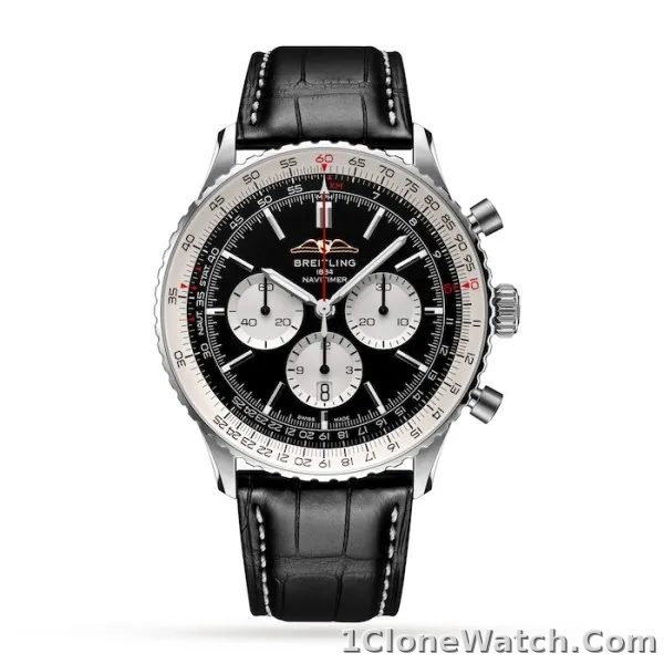 Breitling Navitimer Men Automatic Black Alligator Watch AB0137211B1P1