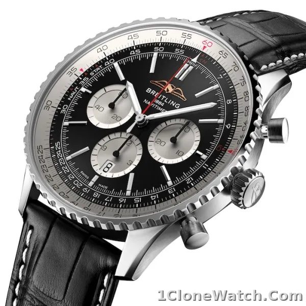 Breitling Navitimer Men Automatic Black Alligator Watch AB0137211B1P1 - detail