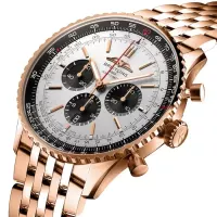 Breitling Navitimer Men Automatic Silver 18ct Rose Gold Watch RB0137241G1R1 - view 3