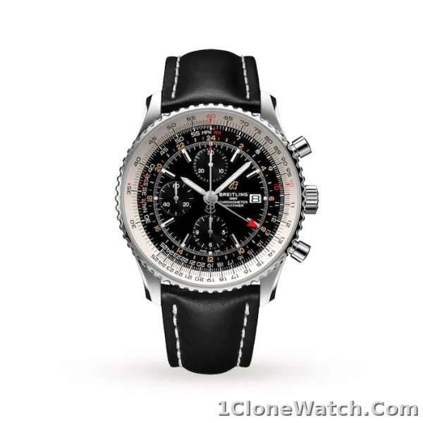 Breitling Navitimer Men Automatic Black Leather Watch A24322121B2X1