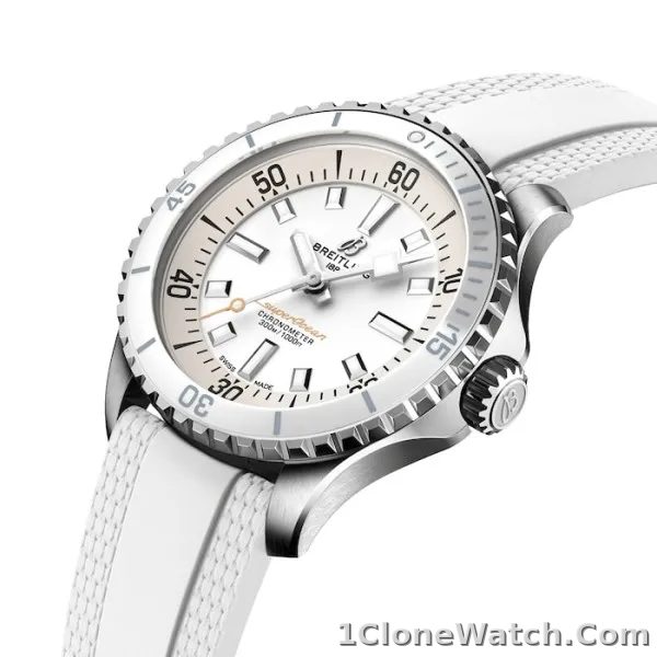 Breitling Superocean Unisex Automatic White Rubber Watch A17377211A1S1 - detail