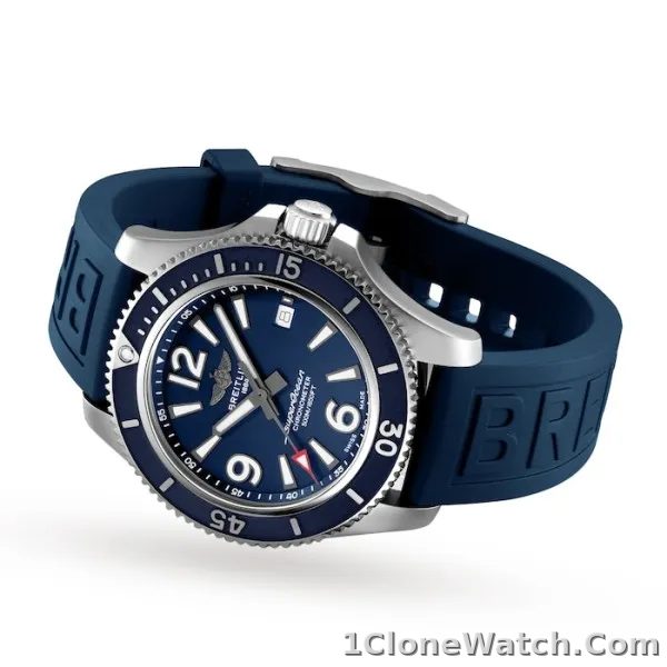 Breitling Superocean Men Automatic Blue Rubber Watch A17366D81C1S2 - detail