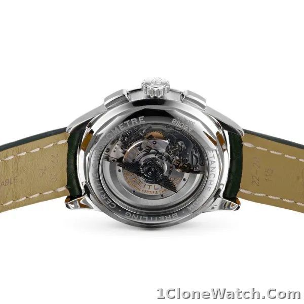 Breitling Premier Bentley Men Automatic Green Leather Watch AB0118A11L1X1 - detail