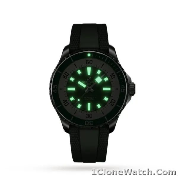 Breitling Superocean Men Automatic Green Rubber Watch A17376A31L1S1 - detail