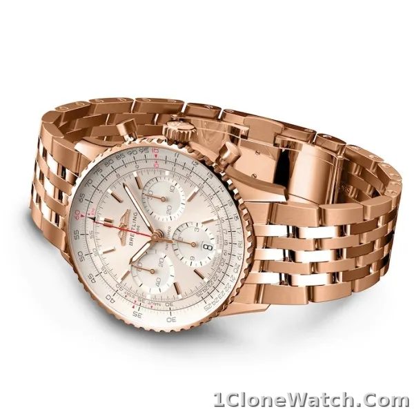 Breitling Navitimer Men Automatic Silver 18ct Rose Gold Watch RB0139211G1R1 - detail