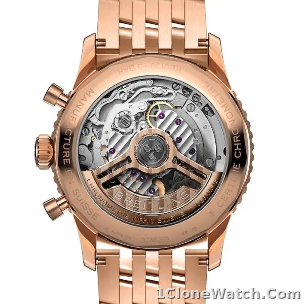 Breitling Navitimer Men Automatic Silver 18ct Rose Gold Watch RB0139211G1R1 - detail