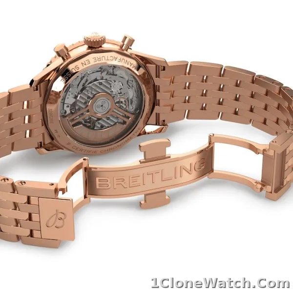 Breitling Navitimer Men Automatic Silver 18ct Rose Gold Watch RB0139211G1R1 - detail