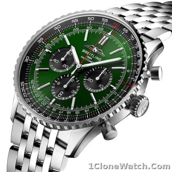 Breitling Navitimer Men Automatic Green Stainless Steel Watch AB0137241L1A1 - detail