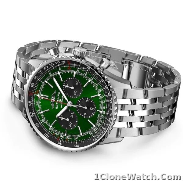 Breitling Navitimer Men Automatic Green Stainless Steel Watch AB0137241L1A1 - detail