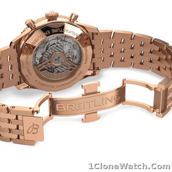 Breitling Navitimer Men Automatic Silver 18ct Rose Gold Watch RB0137241G1R1 - detail