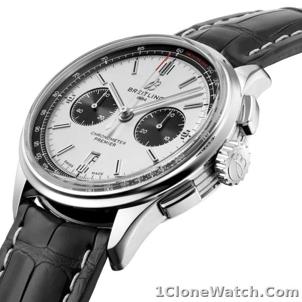 Breitling Premier Men Automatic Black Crocodile Watch AB0118221G1P1 - detail